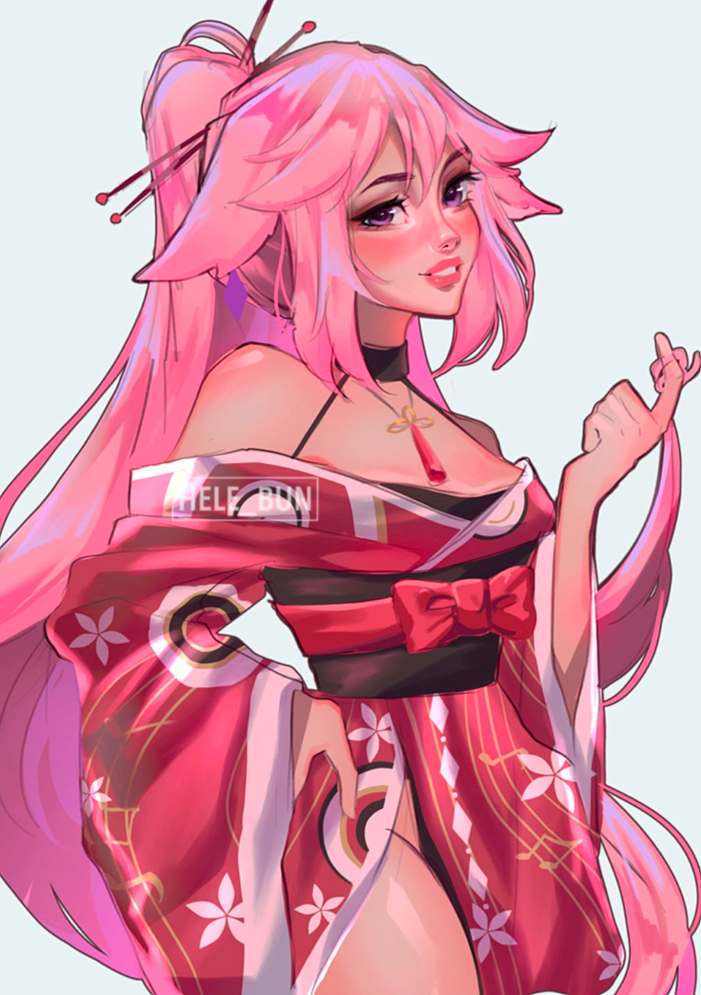 Yae Miko Concert Dress Print
