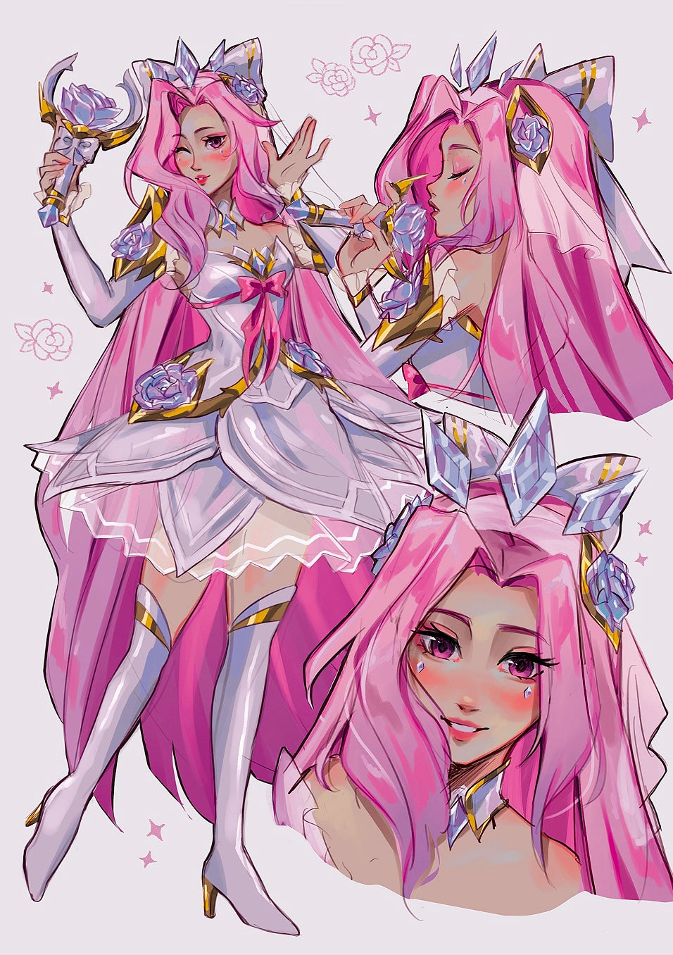White Wedding Sera Sketch Print
