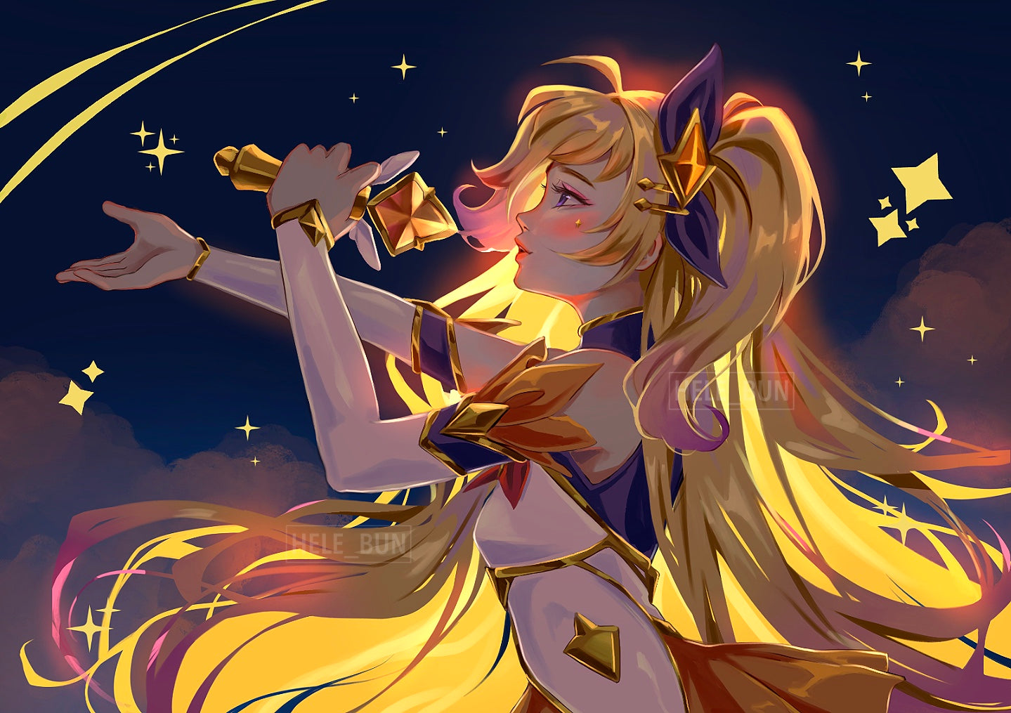 Star Warrior Sera at Night Print