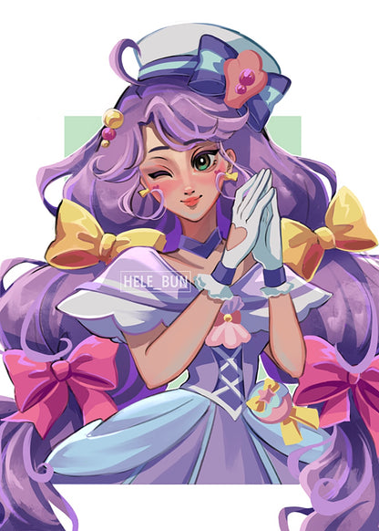 Purple Hair Characters Prints