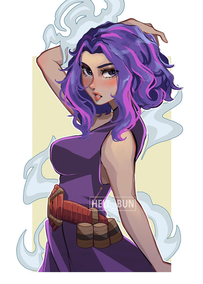 Purple Hair Characters Prints