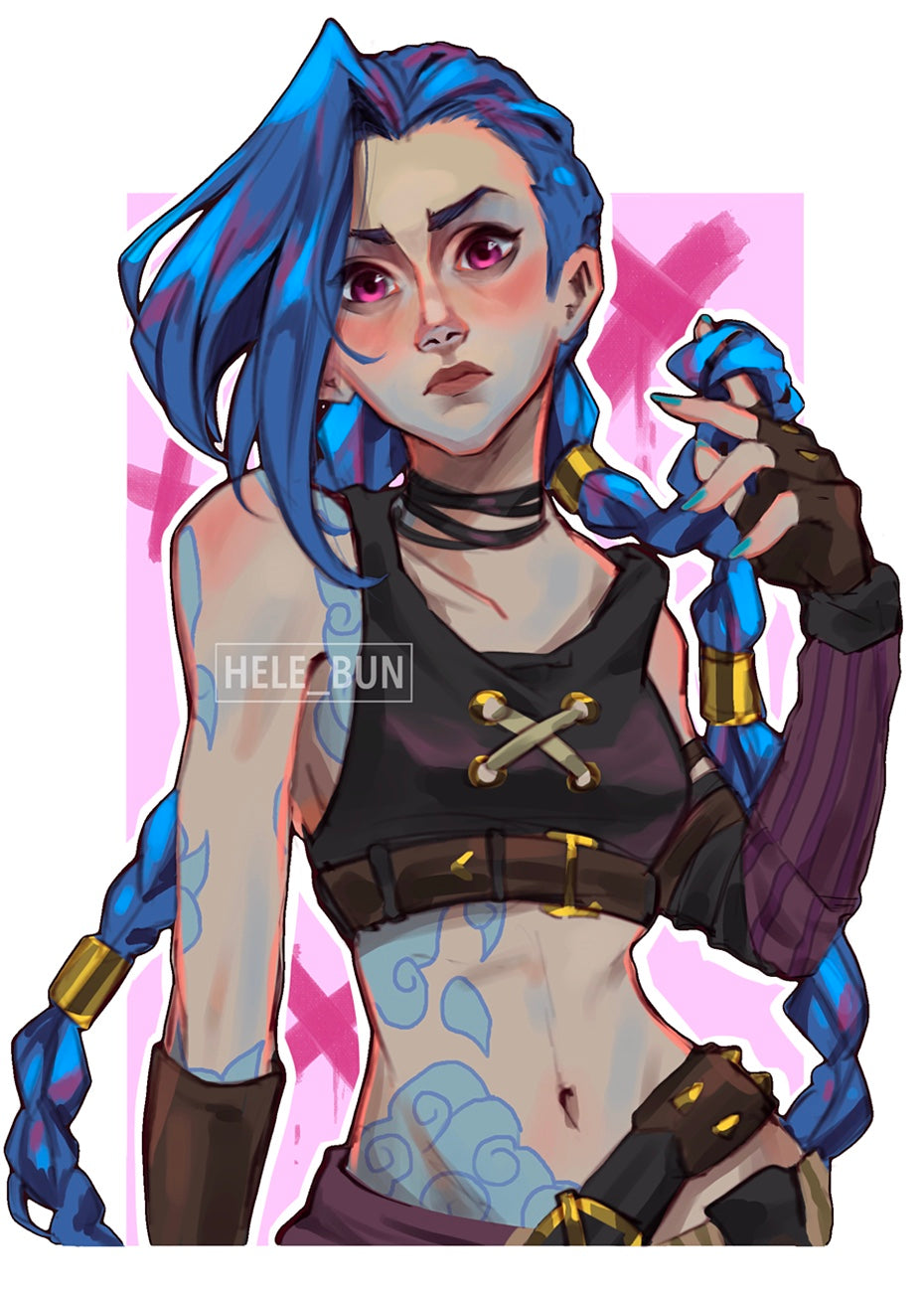 Blue Hair Characters Prints