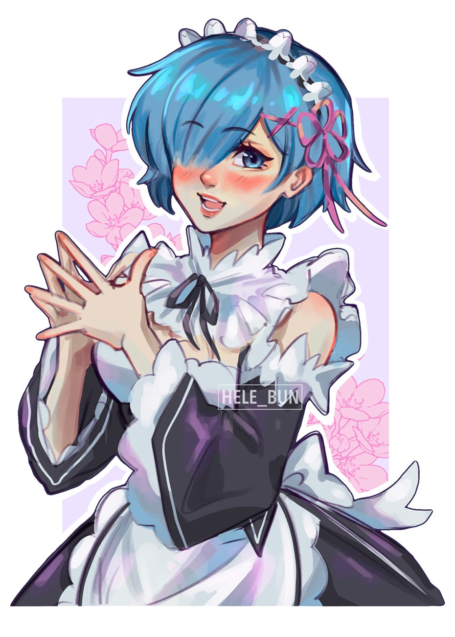Blue Hair Characters Prints