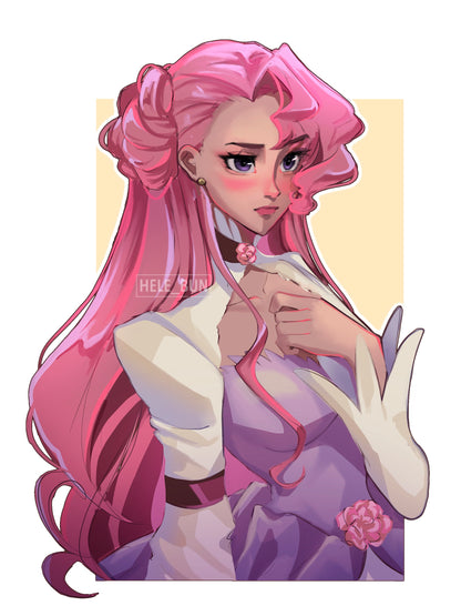 Pink Hair Characters Prints