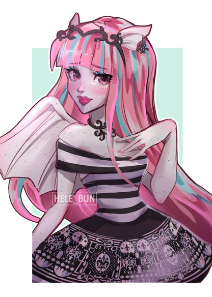Pink Hair Characters Prints