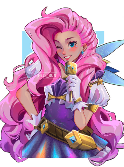 Pink Hair Characters Prints